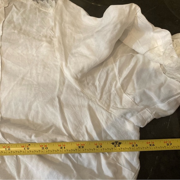Roaman's Women’s White Lace Illusion Button-Up Tunica Top Size22 Costal Vacation - Picture 10 of 13
